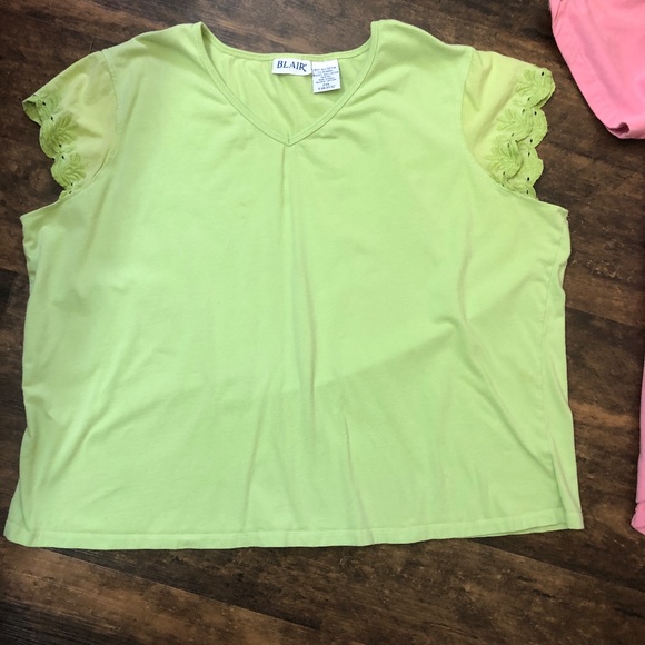 2 BLAIR Summer Tops size 2XL, very good condition, dusty pink, lime green - Picture 4 of 12